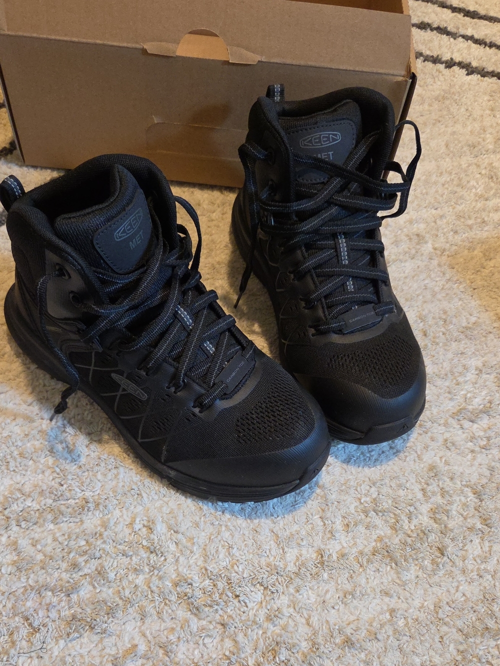 Keen Black Women's Mid-Top Steel Toe Met Work Shoes